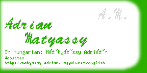 adrian matyassy business card